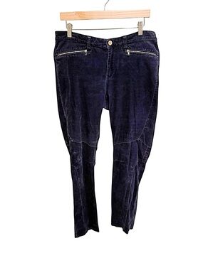 Ralph Lauren Navy Skinny Corduroy Pants with Zip Pockets